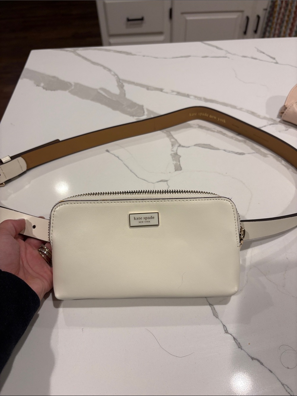 kate spade cream leather crossbody belt bag